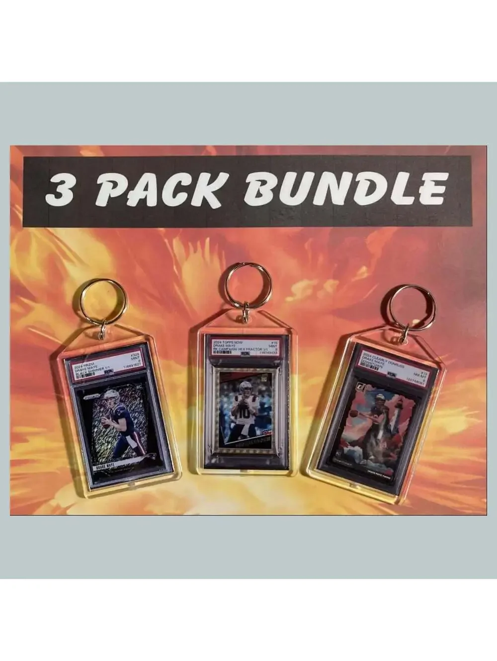 3718B Drake Maye Custom Hand Made Novelty Keychains Bundle - Makes A Great Gift